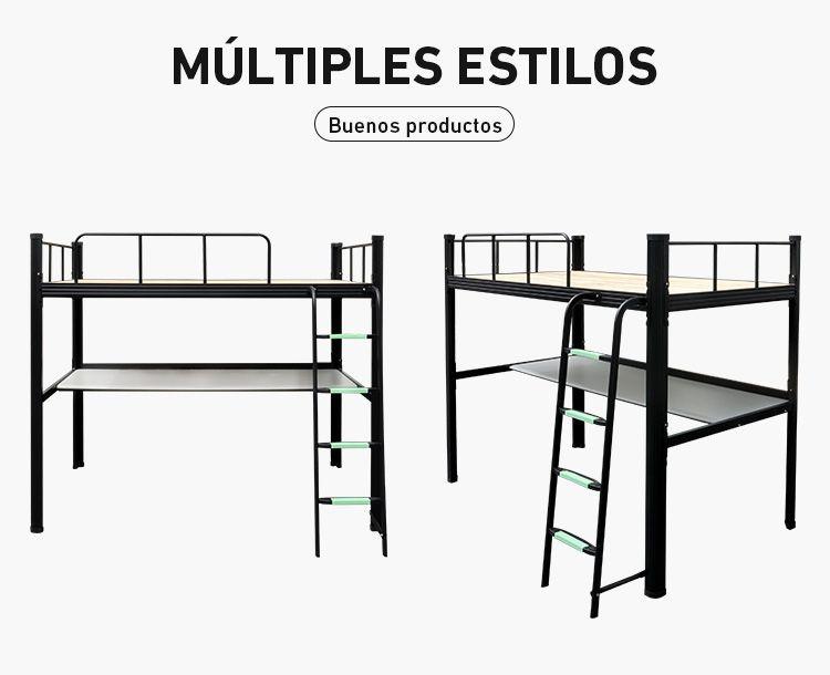 Cama alta con escritorio Strong 1 plaza negro-5