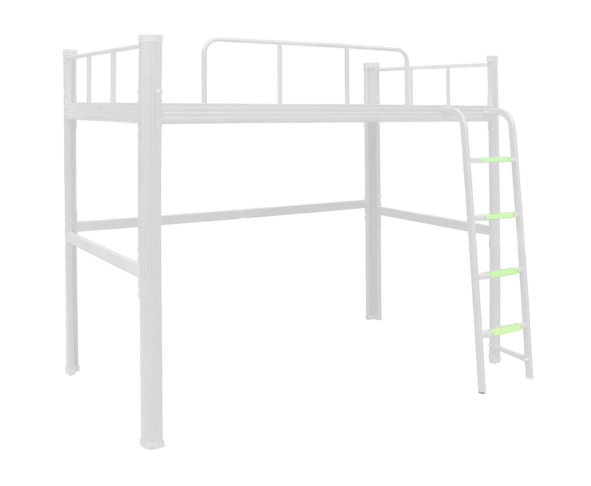 Cama alta Strong 1 plaza blanco-2