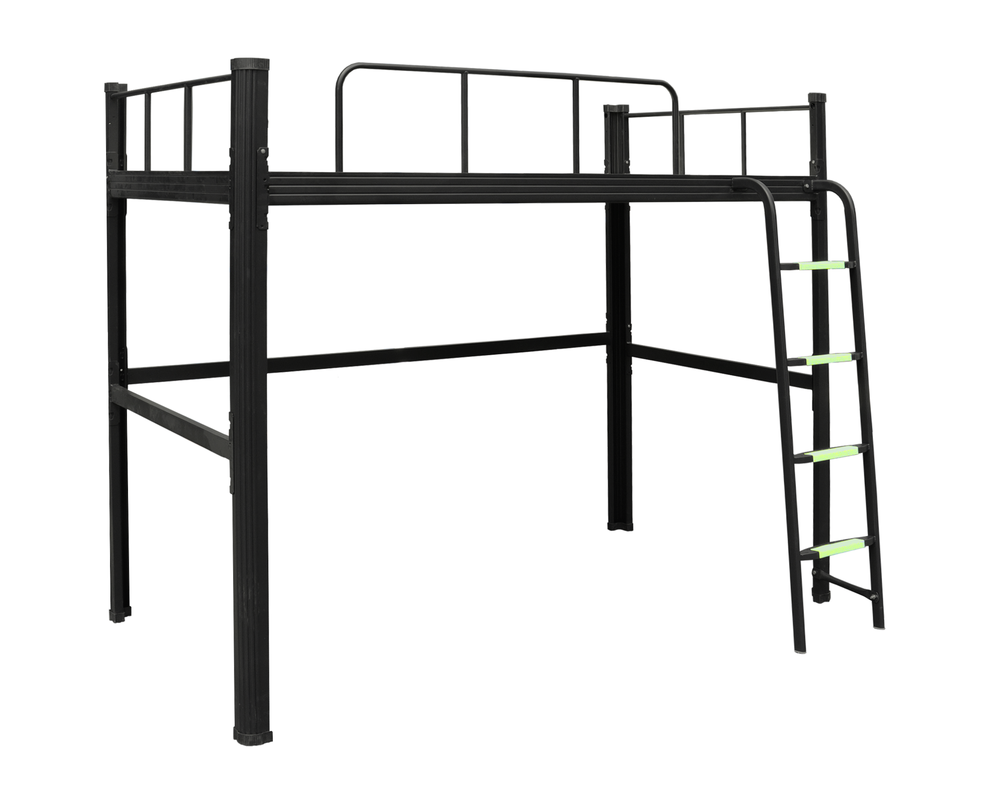 Cama alta Strong 1 plaza negro-2