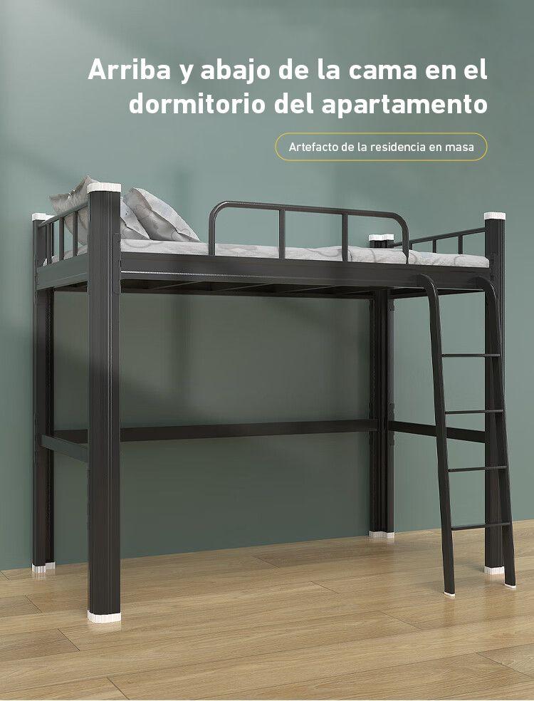 Cama alta Strong 1 plaza negro-4