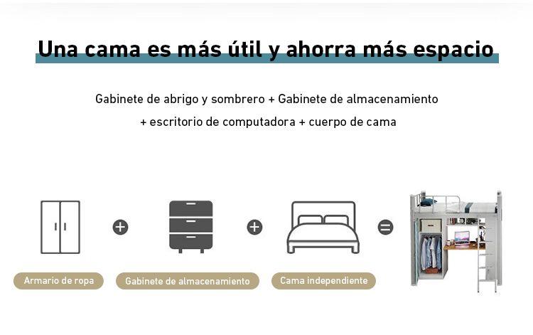Cama alta Strong 1 plaza negro-5