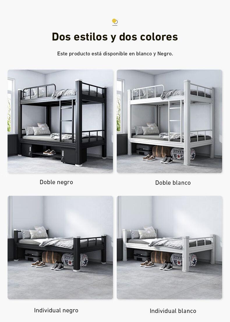 Cama alta + cama baja Strong 1 plaza blanco-3