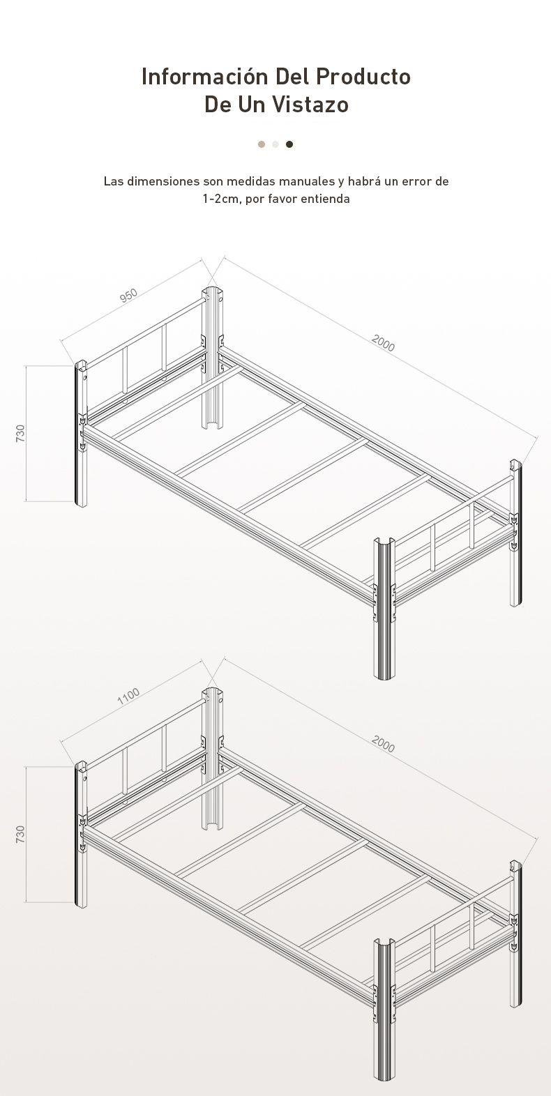Cama alta + cama baja Strong 1 plaza blanco-7