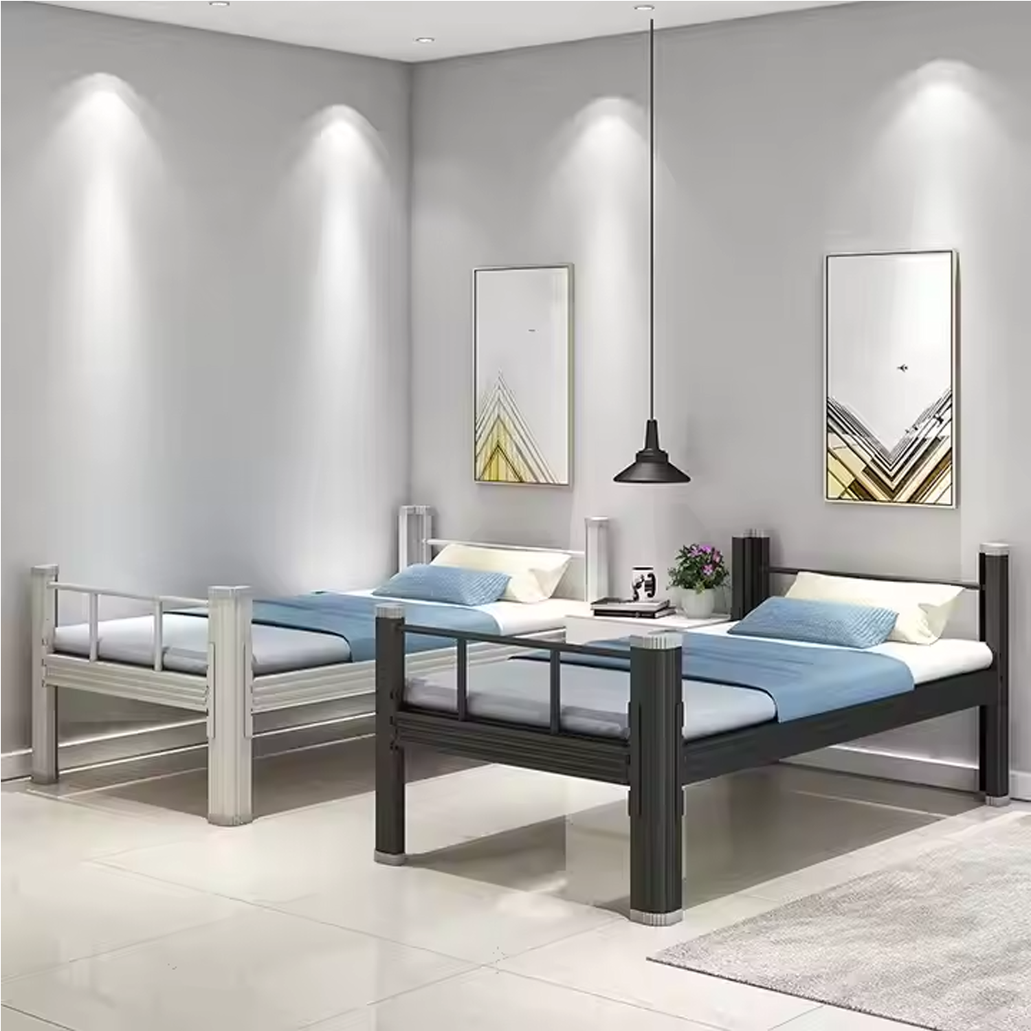 Cama Strong 1.5 plaza negro-3