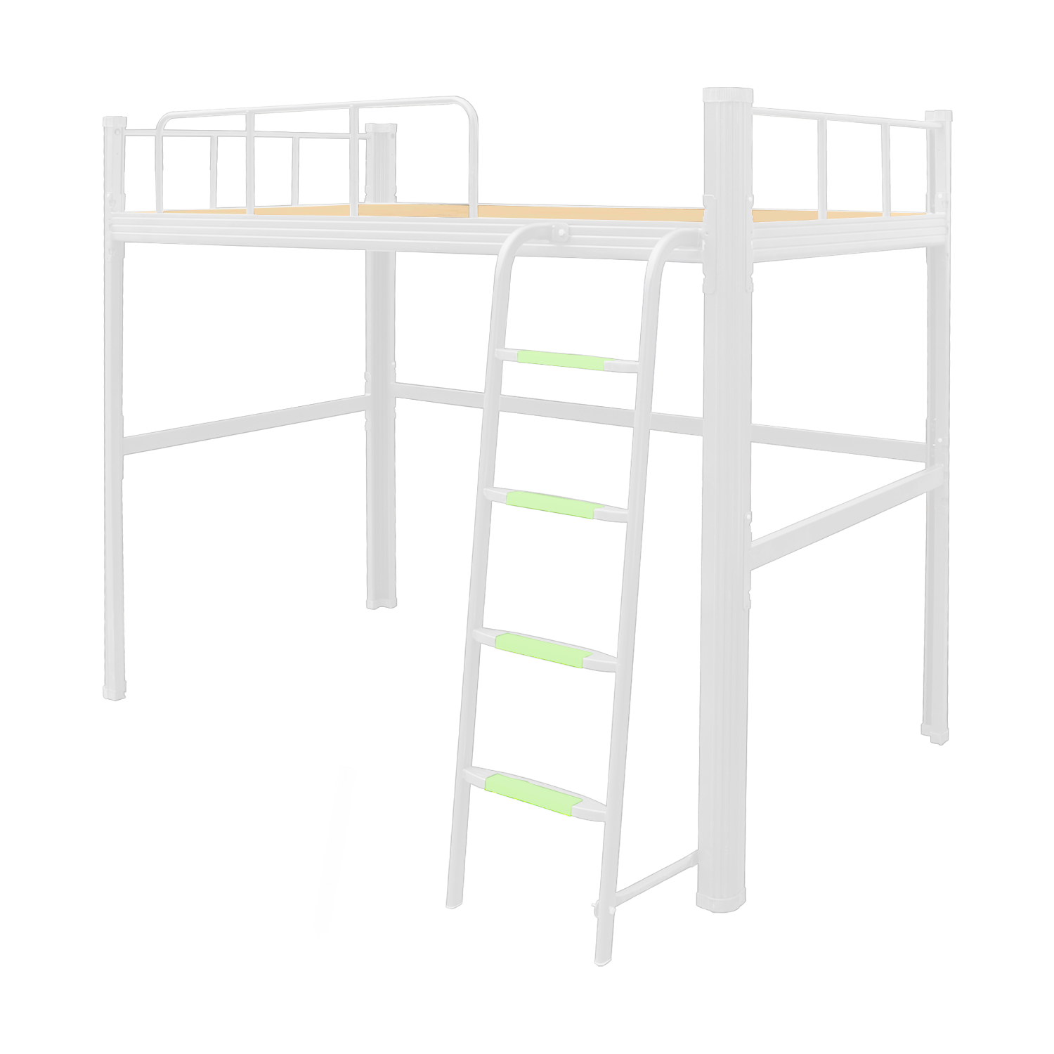 Cama alta Strong 1.5 plaza blanco-2
