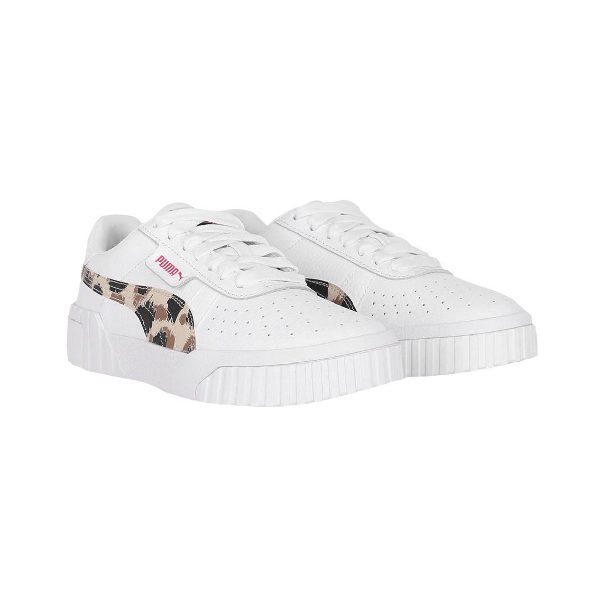 Zapatilla Puma Cali Leopard Mujer White/Pink-2