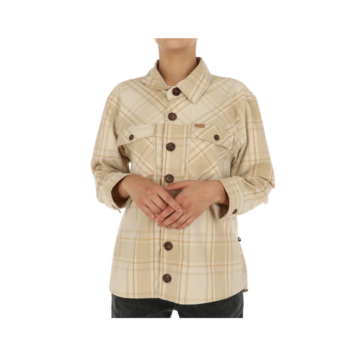 Sobrecamisa Roxy Tartán Mujer Beige-0