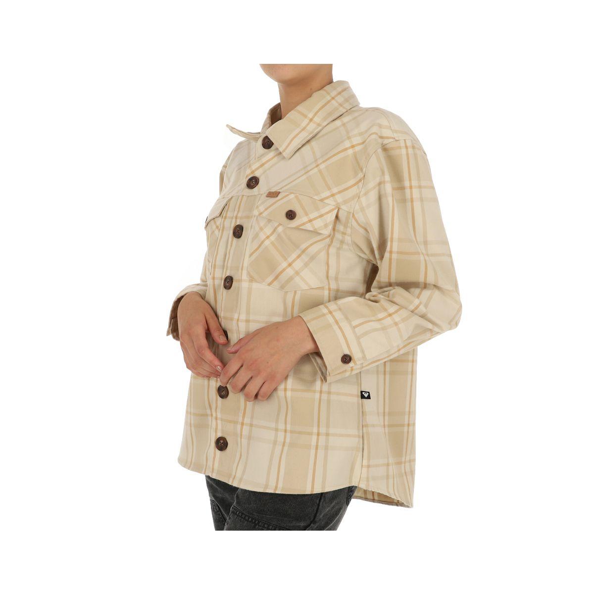 Sobrecamisa Roxy Tartán Mujer Beige-1
