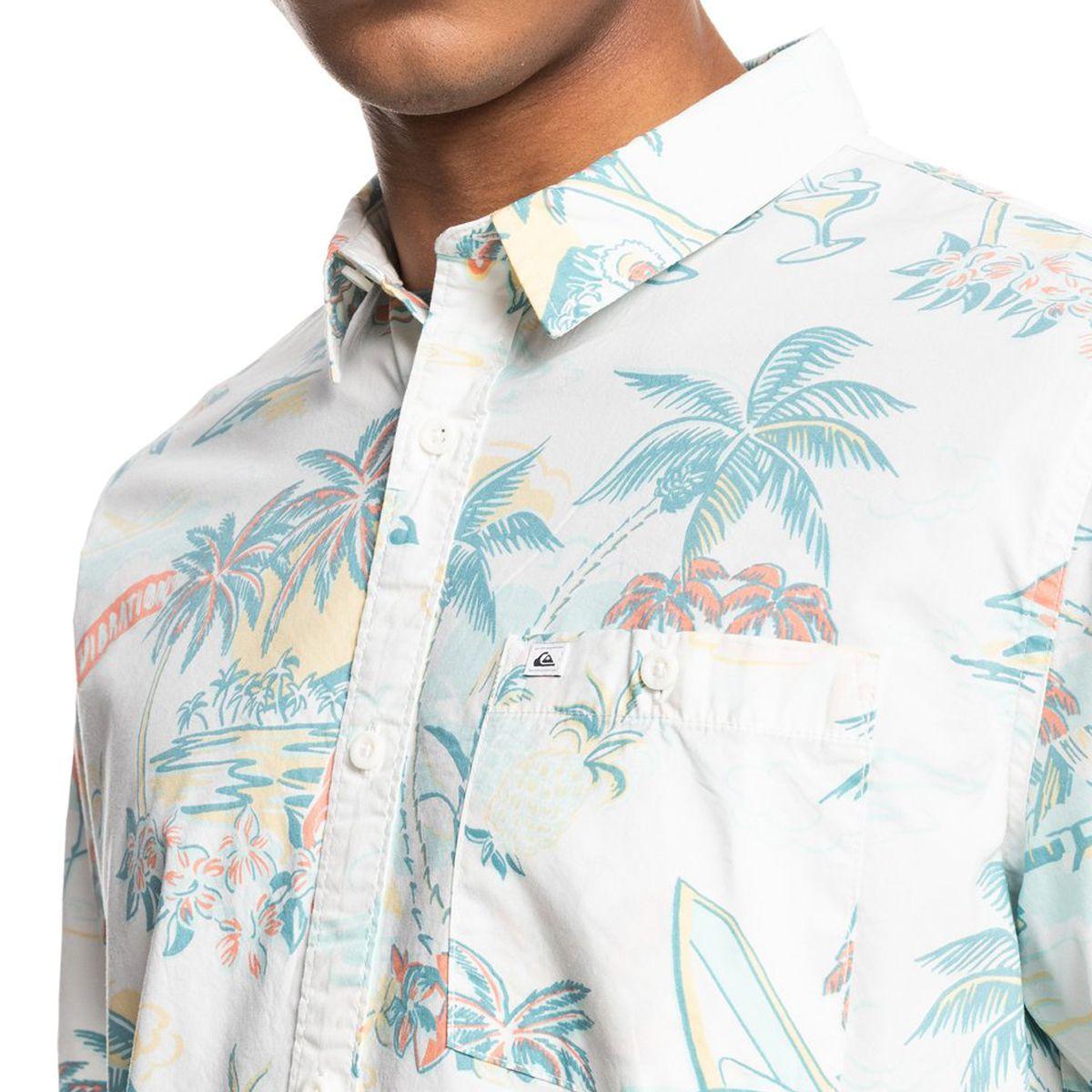 Camisa  Quiksilver Hotel Paradiso Hombre Antique White-4