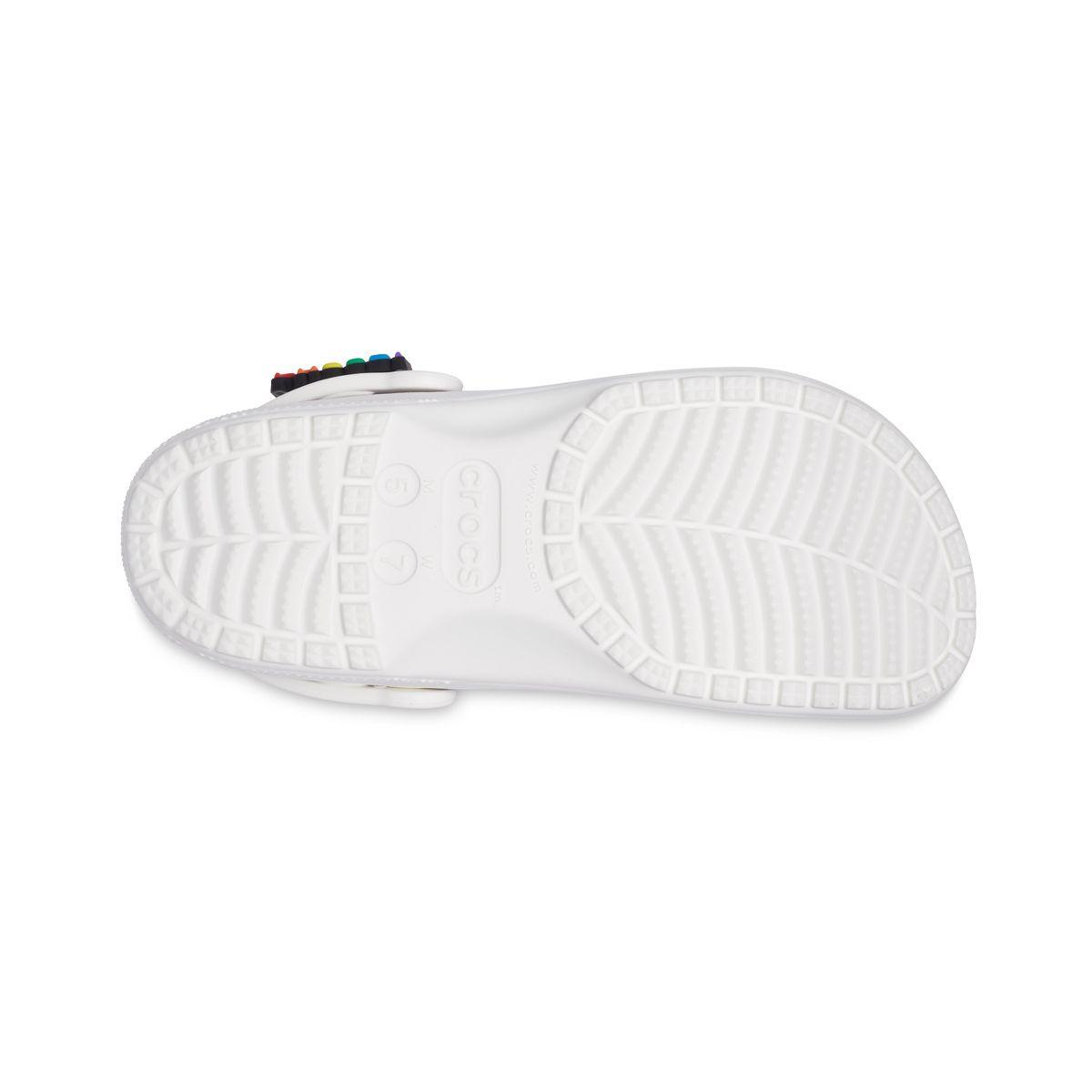 Zueco Crocs Classic Translucent Glitter Unisex Pride White-3