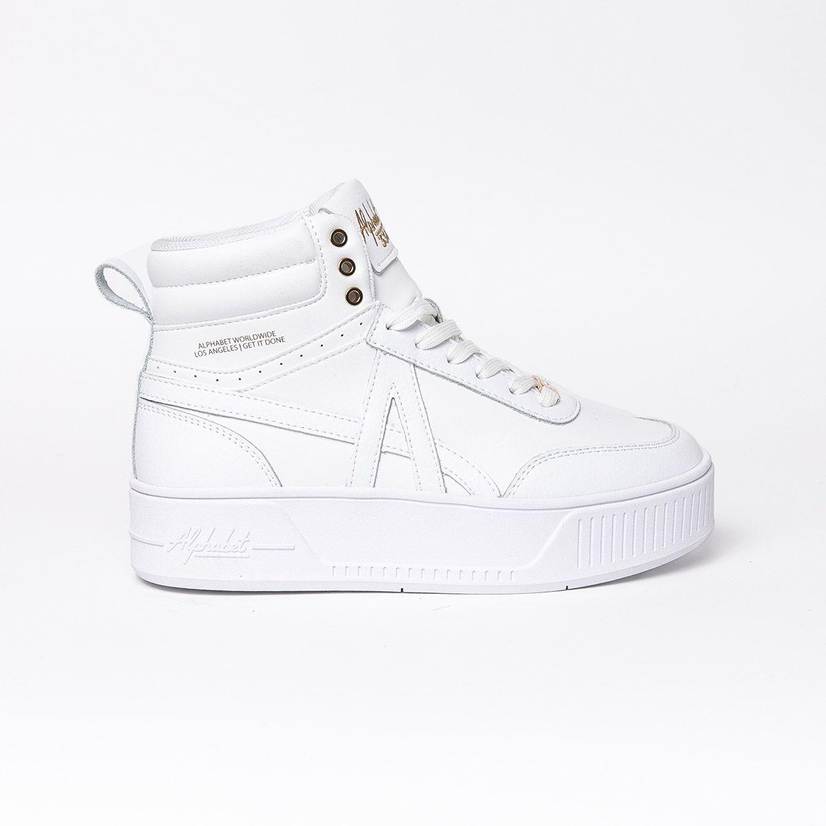 Zapatillas ALPHABET Blanca Mujer Cloud Walk High  334-0