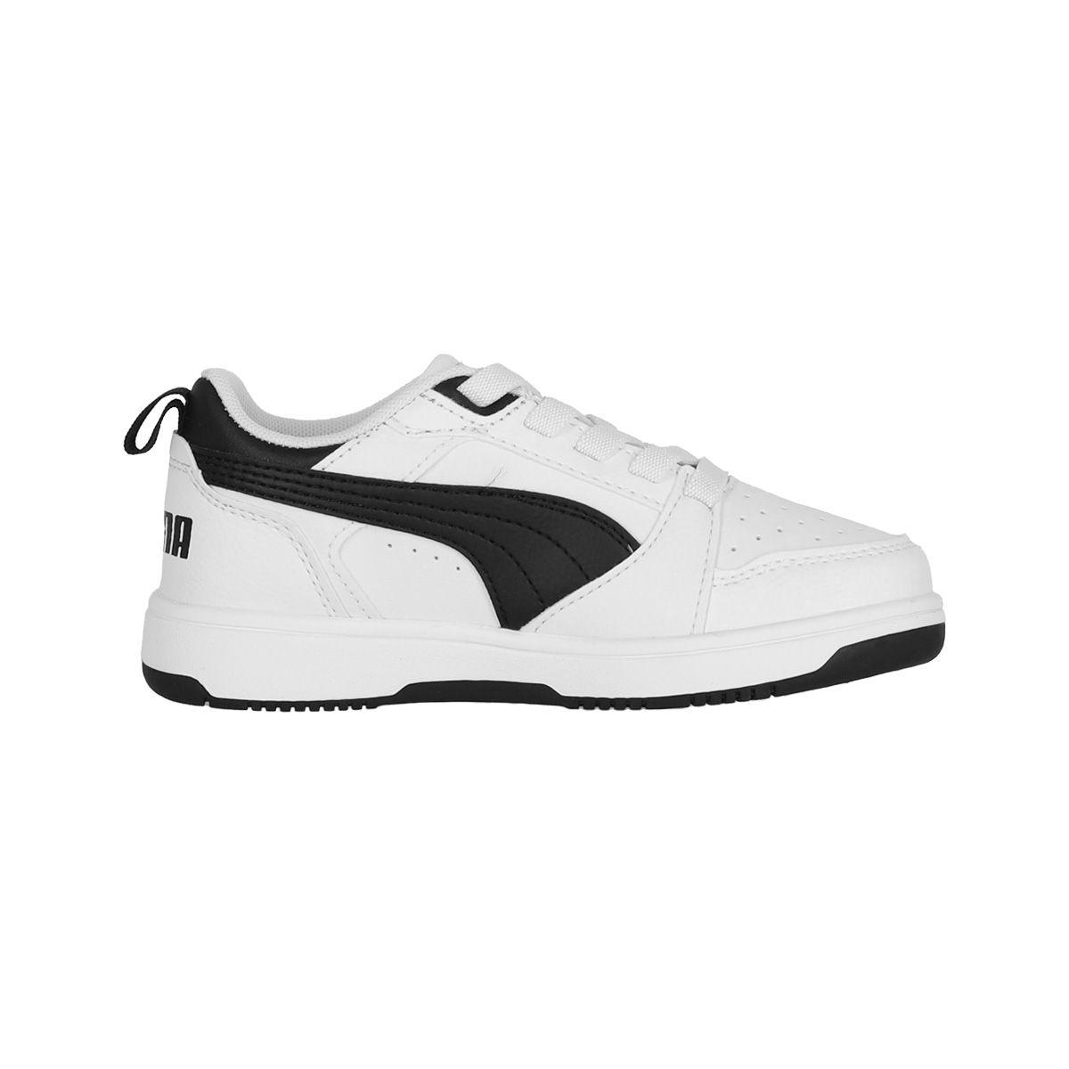 Zapatilla Puma Rebound V6 Low Niño White/Black-1
