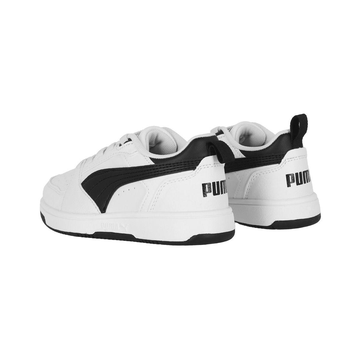 Zapatilla Puma Rebound V6 Low Niño White/Black-2