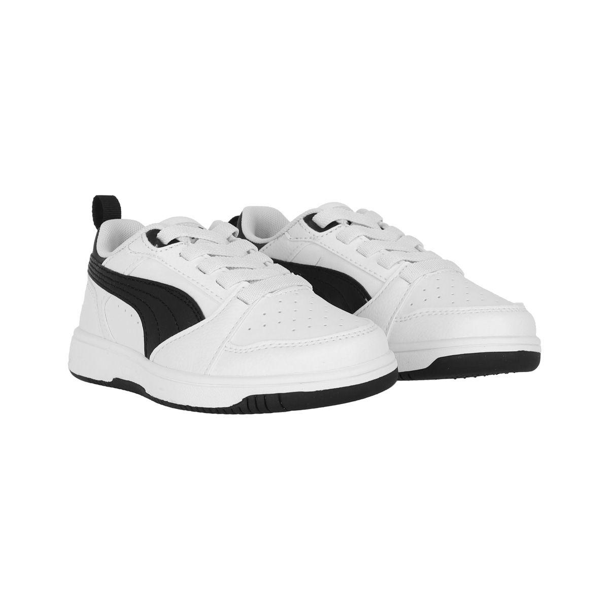 Zapatilla Puma Rebound V6 Low Niño White/Black-3