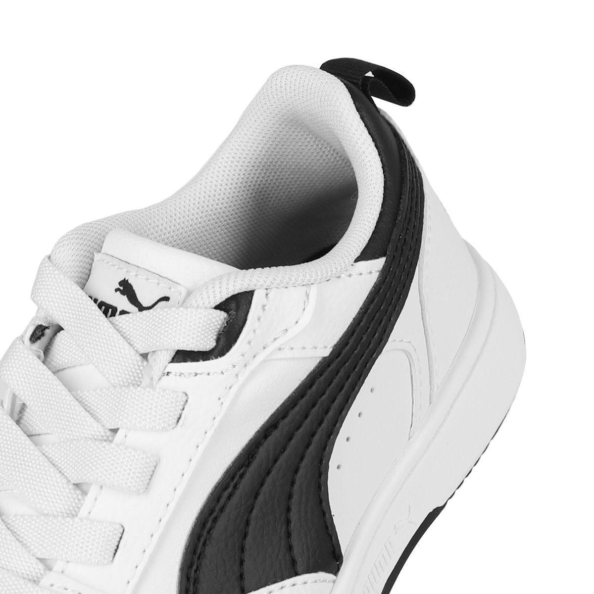 Zapatilla Puma Rebound V6 Low Niño White/Black-5