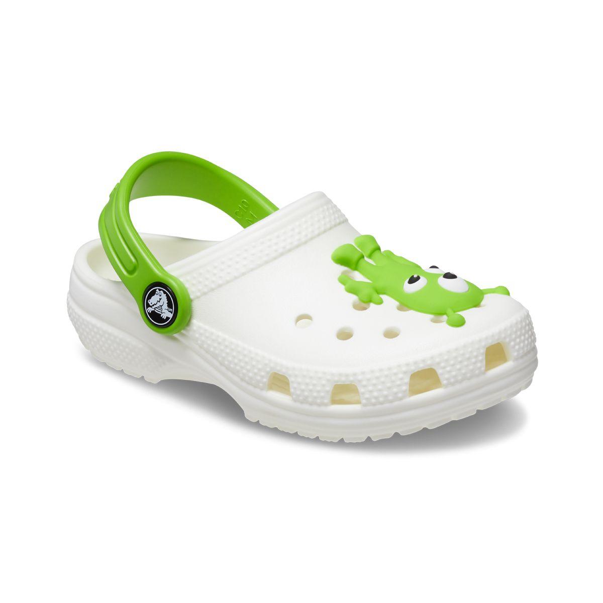 Zueco Crocs Classic Glow Alien Niños TD White/Green-0