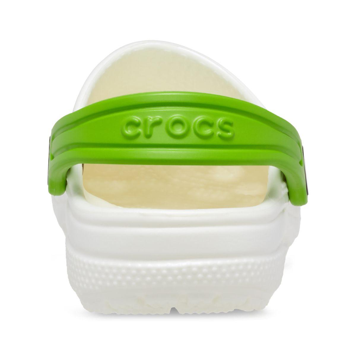 Zueco Crocs Classic Glow Alien Niños TD White/Green-4