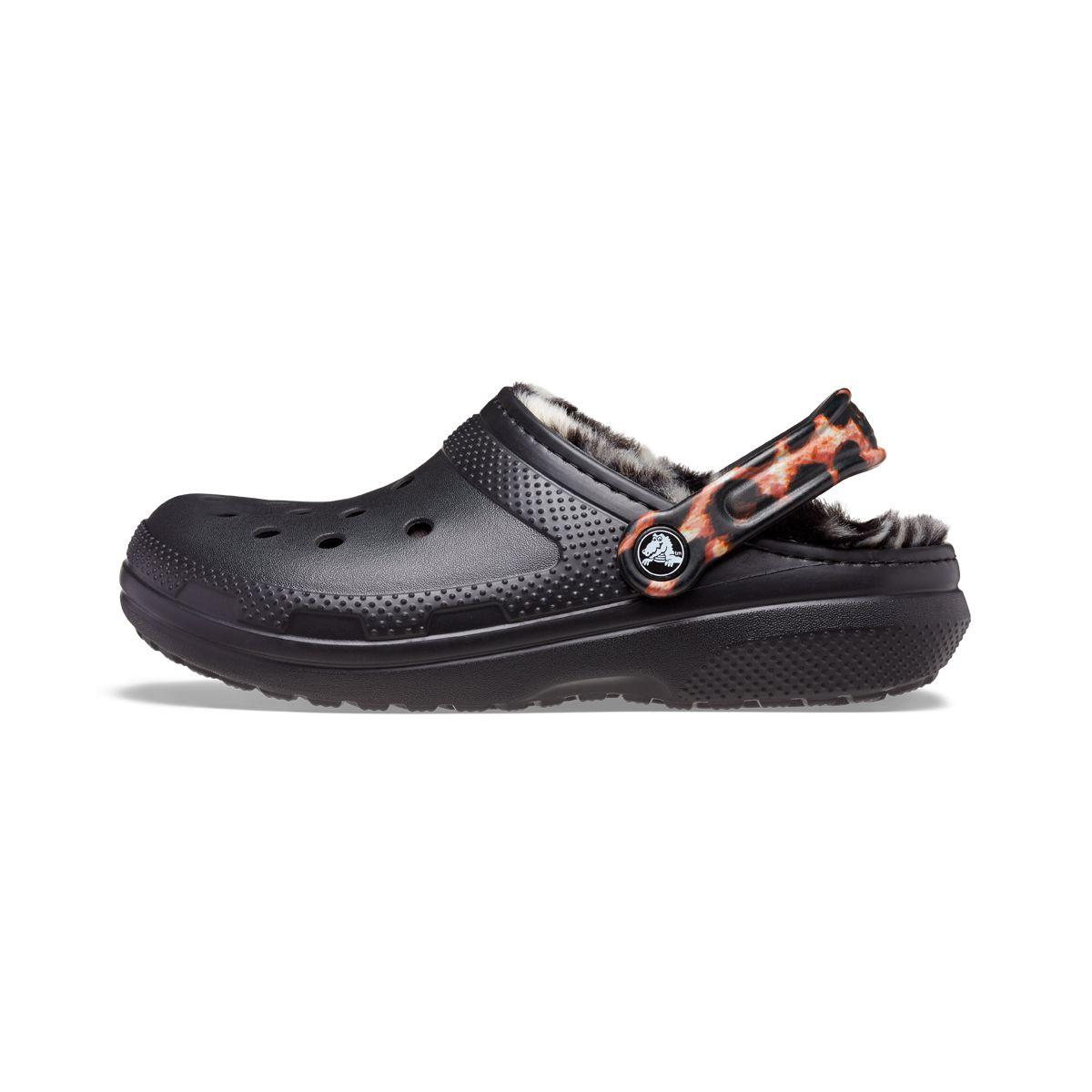 Zueco Crocs Classic Lined Mujer Animal Remix Black-2