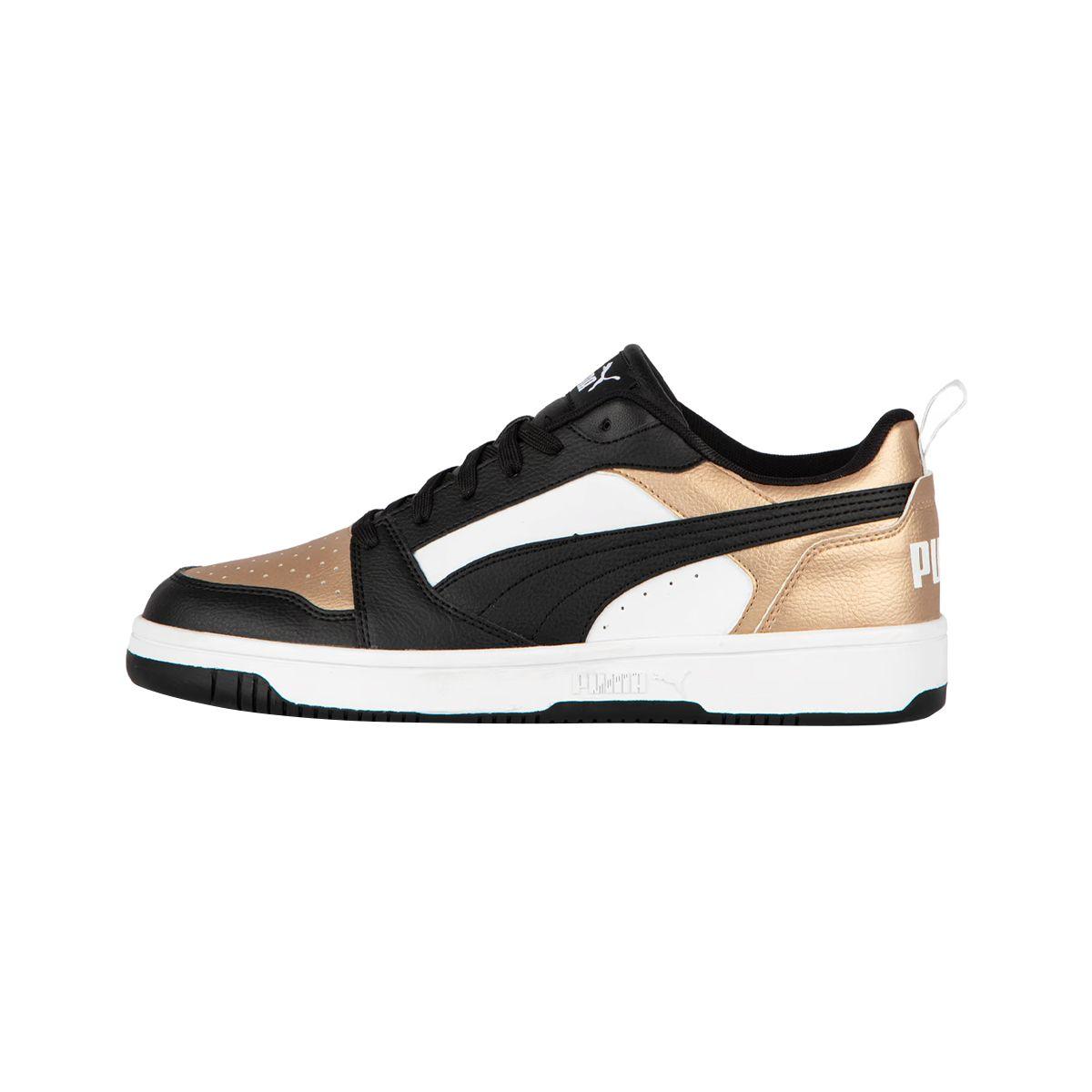 Zapatillas Urbanas Puma Rebound v6 Low Mujer Negras/Doradas-0