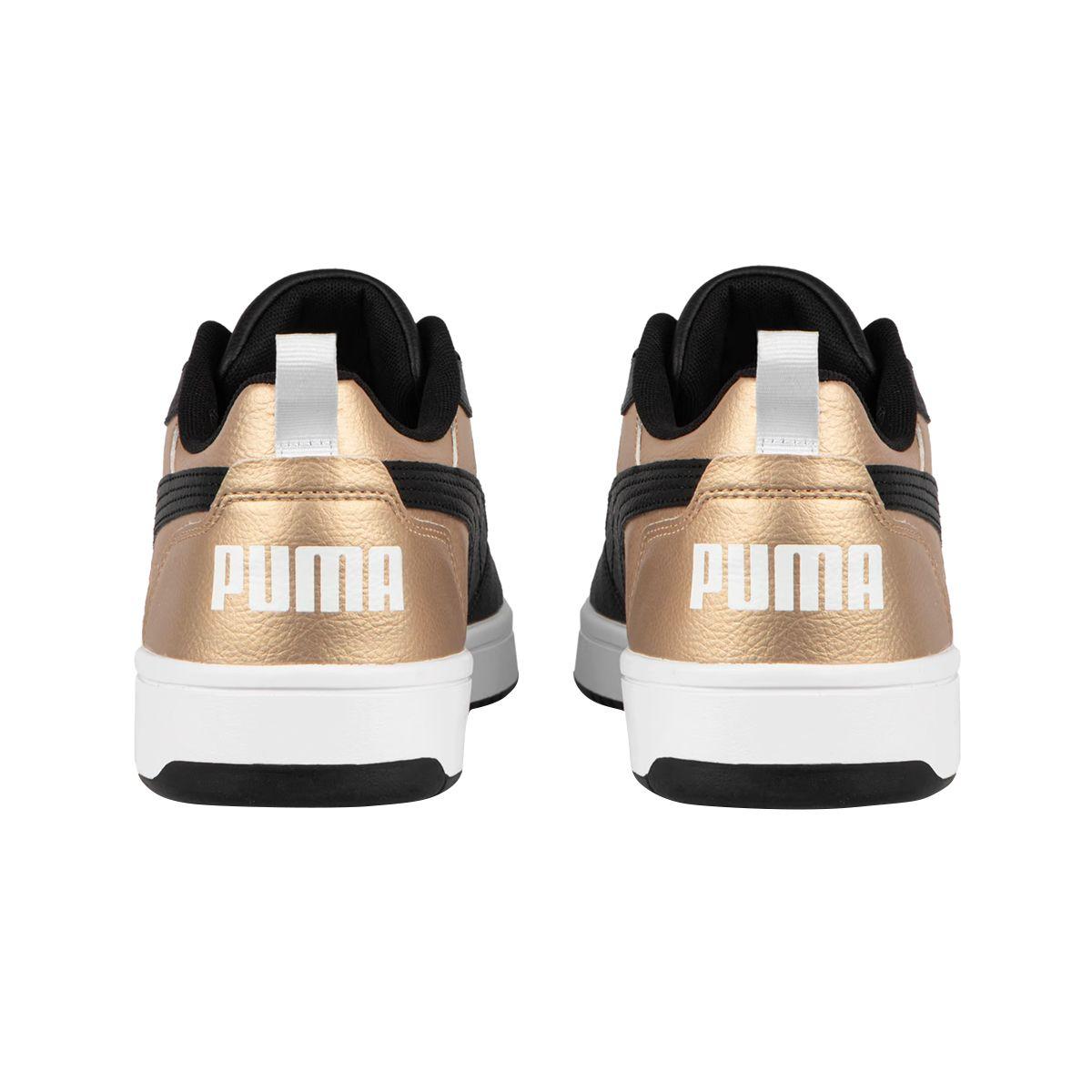 Zapatillas Urbanas Puma Rebound v6 Low Mujer Negras/Doradas-3