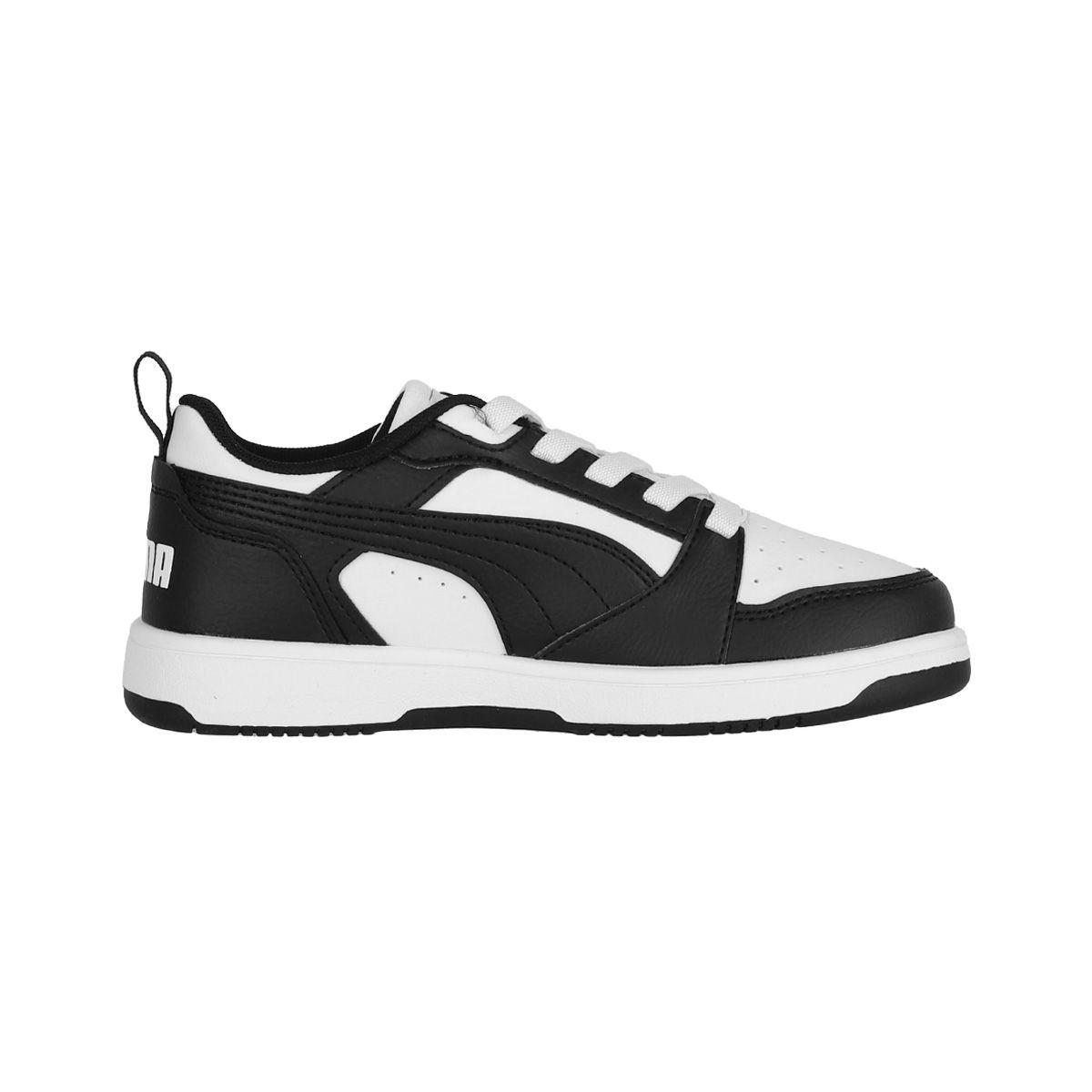 Zapatilla Puma Rebound V6 Low Niño Blanco/Negro-1
