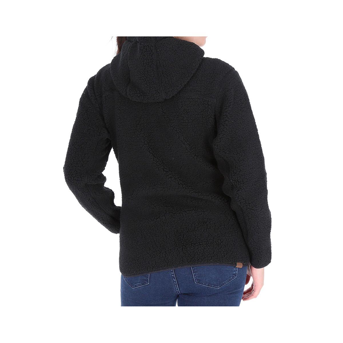 Polerón Shaggy Mujer Liso CP Negro-2