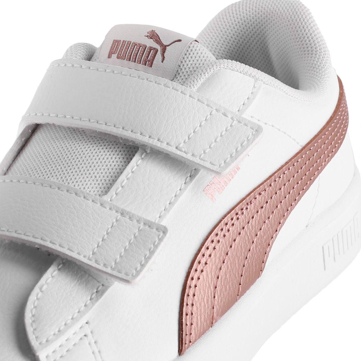 Zapatilla Puma Rickie V Niña Blancas/Rosadas-5