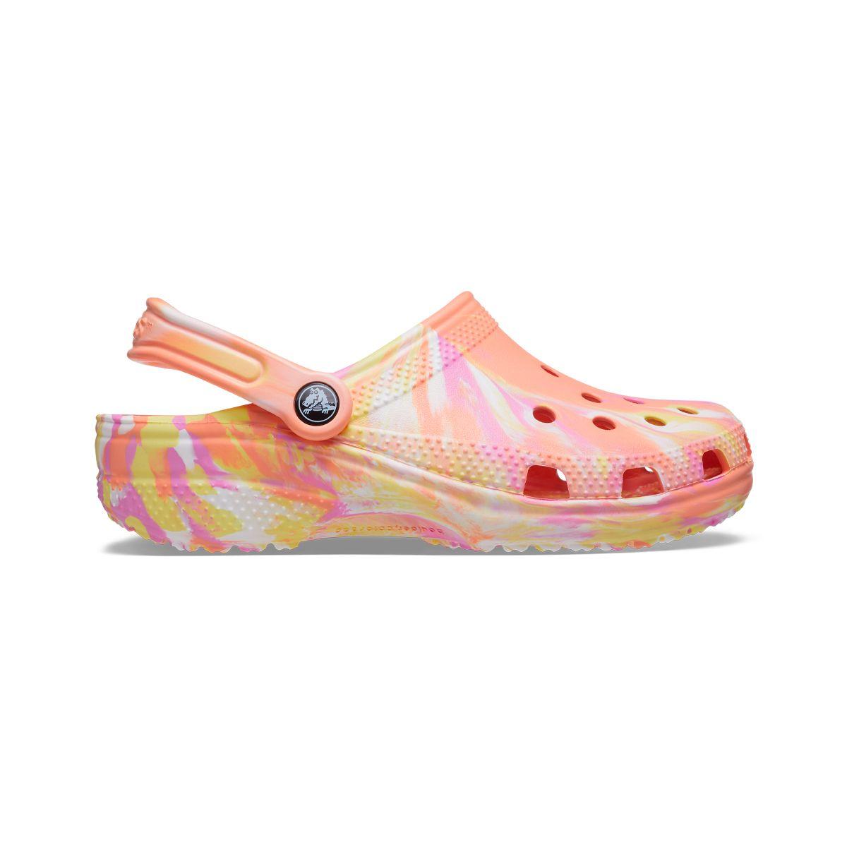 Zueco Crocs Classic Marbled Unisex Papaya/Multi-1