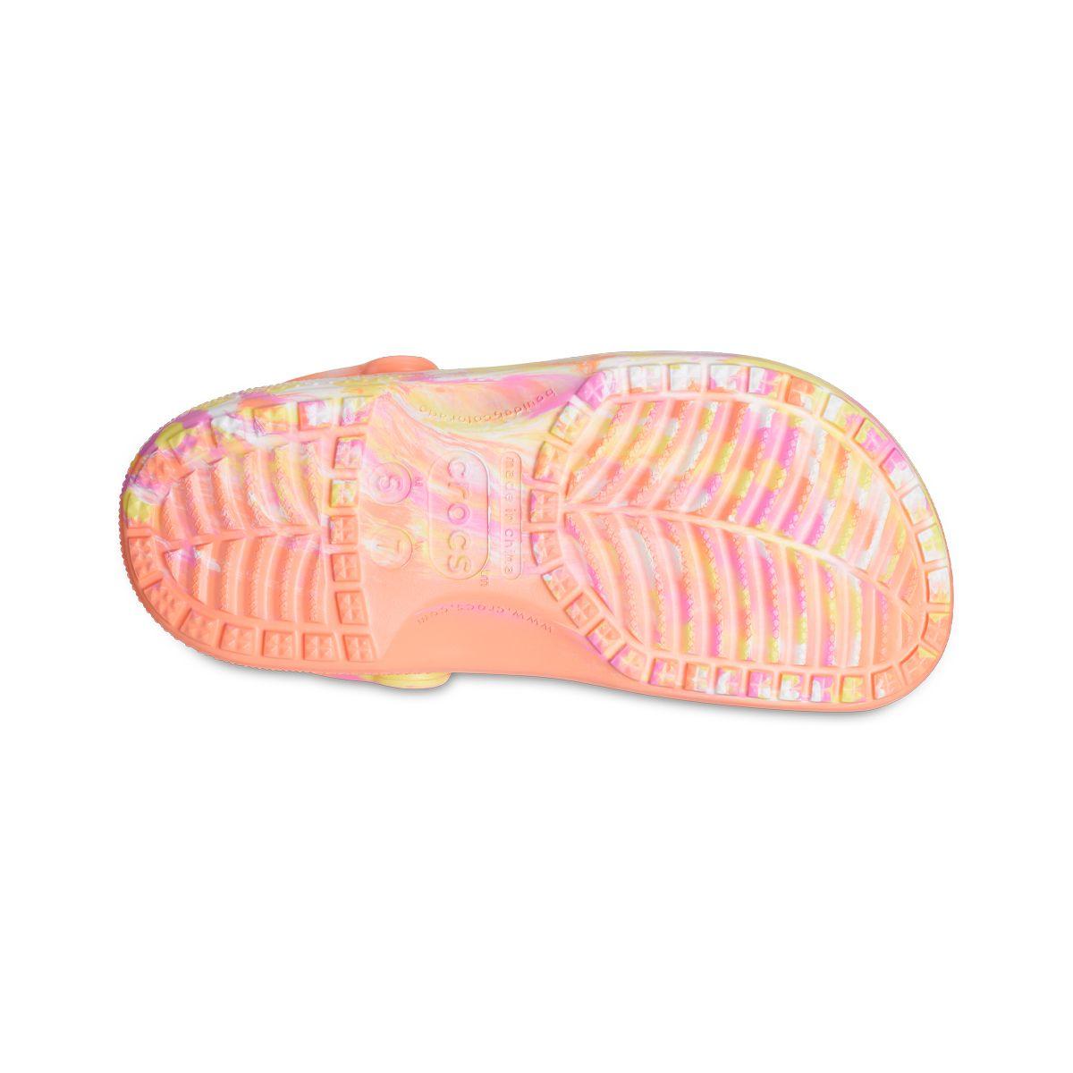 Zueco Crocs Classic Marbled Unisex Papaya/Multi-3