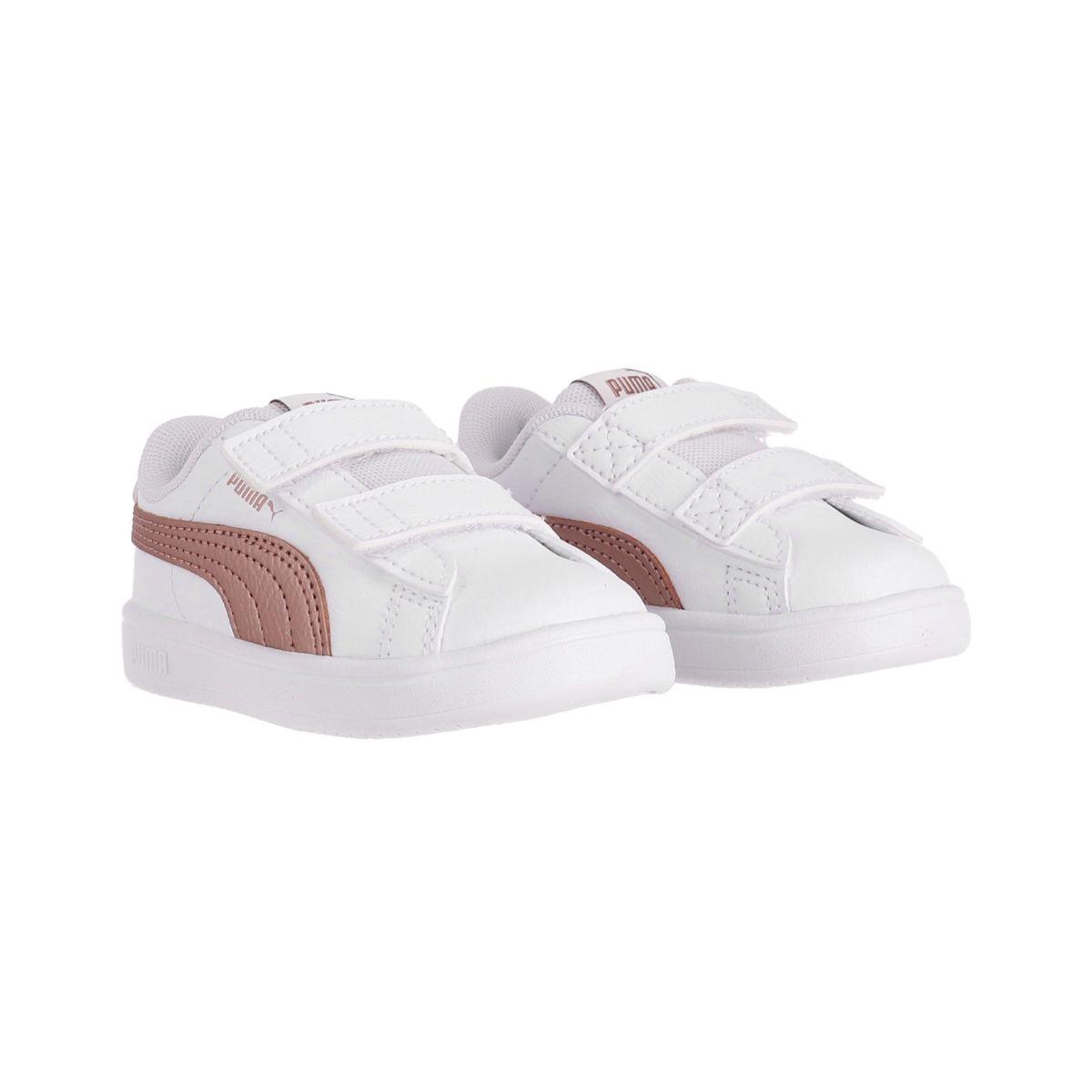 Zapatilla Puma Rickie V Niños TD Blancas/Rosadas-2