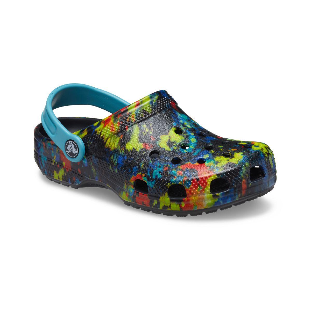 Zueco Crocs Classic Tie Dye Graphic Niño Turq Tonic/Multi-0