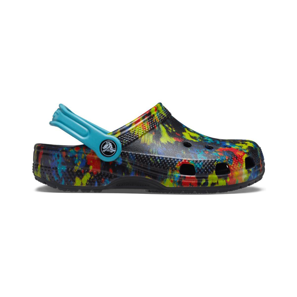 Zueco Crocs Classic Tie Dye Graphic Niño Turq Tonic/Multi-1