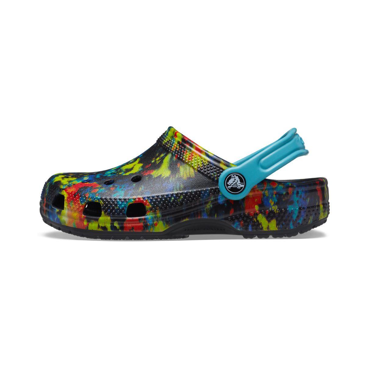 Zueco Crocs Classic Tie Dye Graphic Niño Turq Tonic/Multi-2