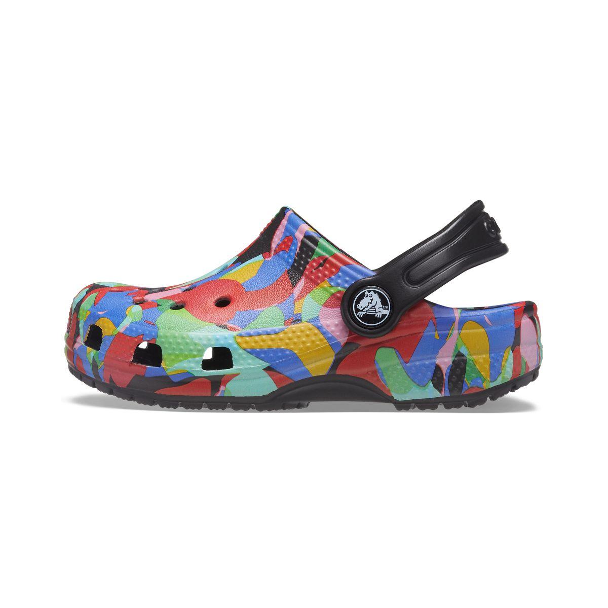 Zueco Crocs Classic Bubble Block Niño Black/Multi-2