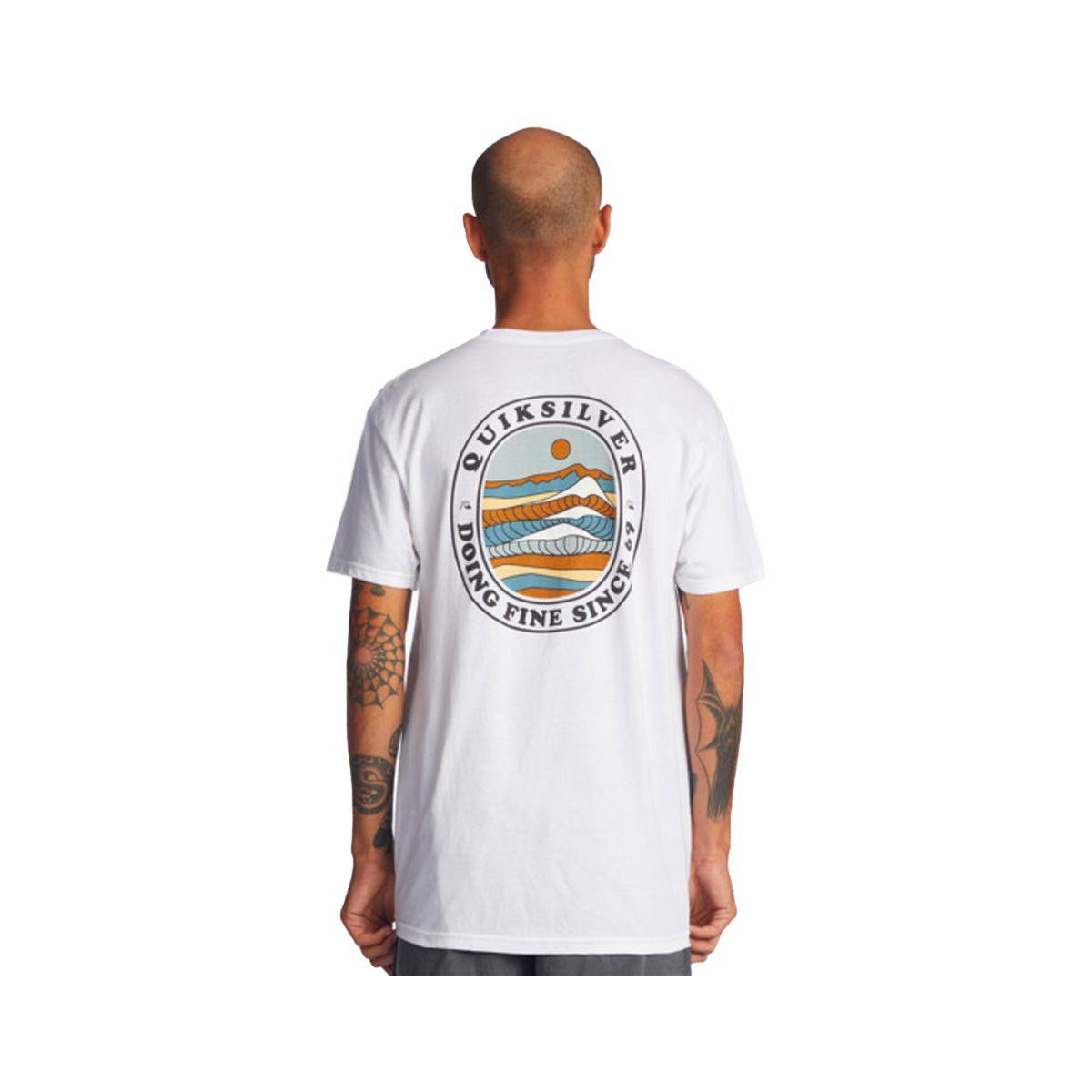 Polera Hombre  Quiksilver Rolling Waves Blanco-2