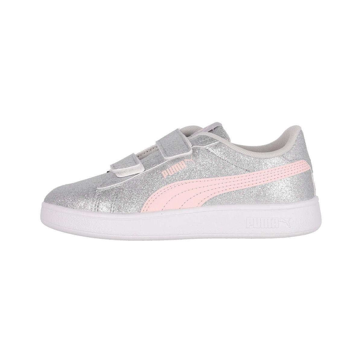 Zapatilla Puma Smash 3.0 Glitz Glam Niña Gris/Rosado-0