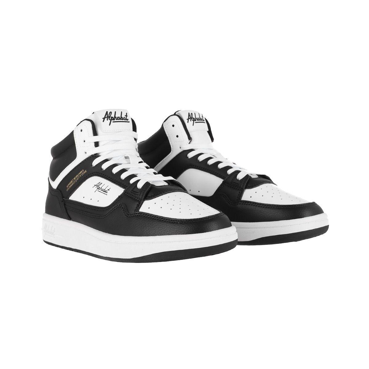 Zapatillas Hombre Getty 949 Alphabet Blancas/Negras-2