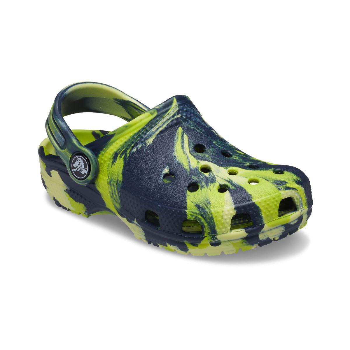 Zueco Crocs Classic Marbled Niño Navy/Multi-0