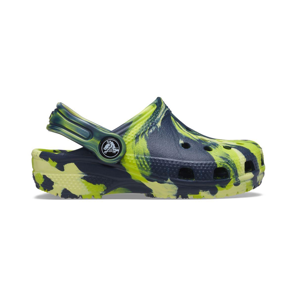 Zueco Crocs Classic Marbled Niño Navy/Multi-1