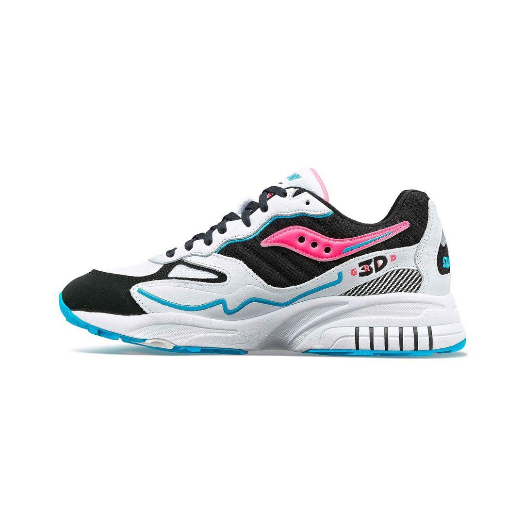 Zapatilla Saucony 3D Grid Hurricane Hombre White/Black/Pink-0
