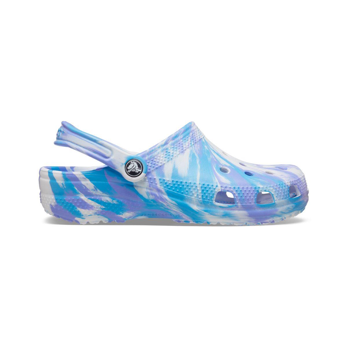Zueco Crocs Classic Marbled Unisex White/Oxigen-1