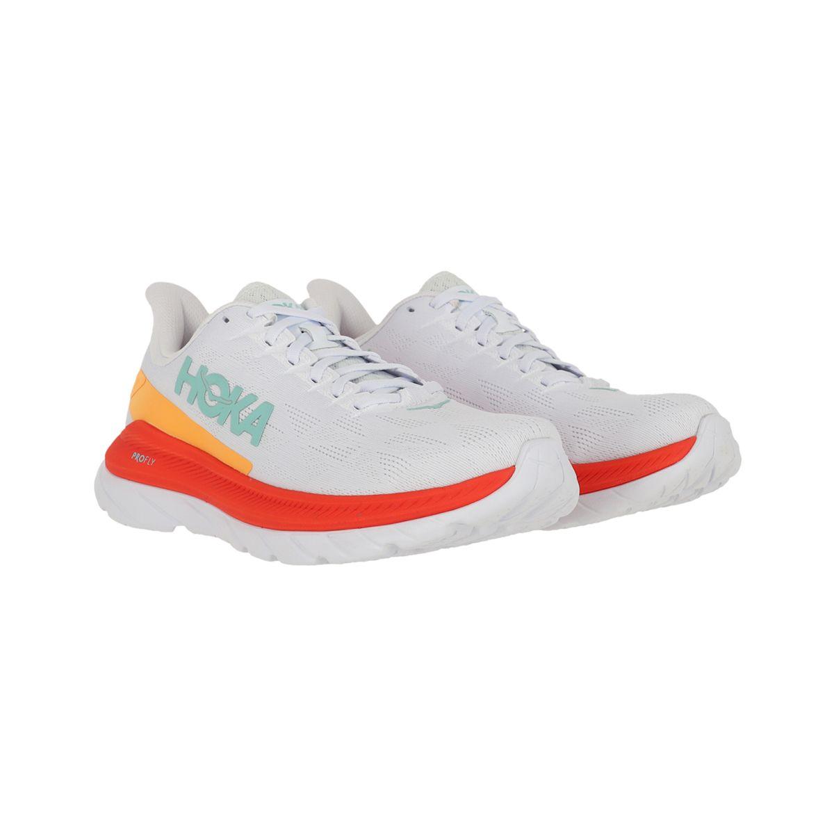 Zapatillas Hombre Running Hoka Mach 4  White/Orange/Red-2