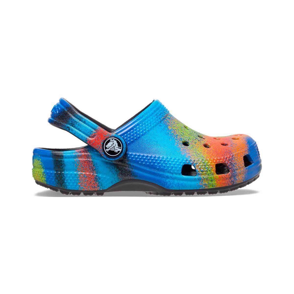 Zueco Crocs Classic Spray Dye Niños TD Black/Multi-1