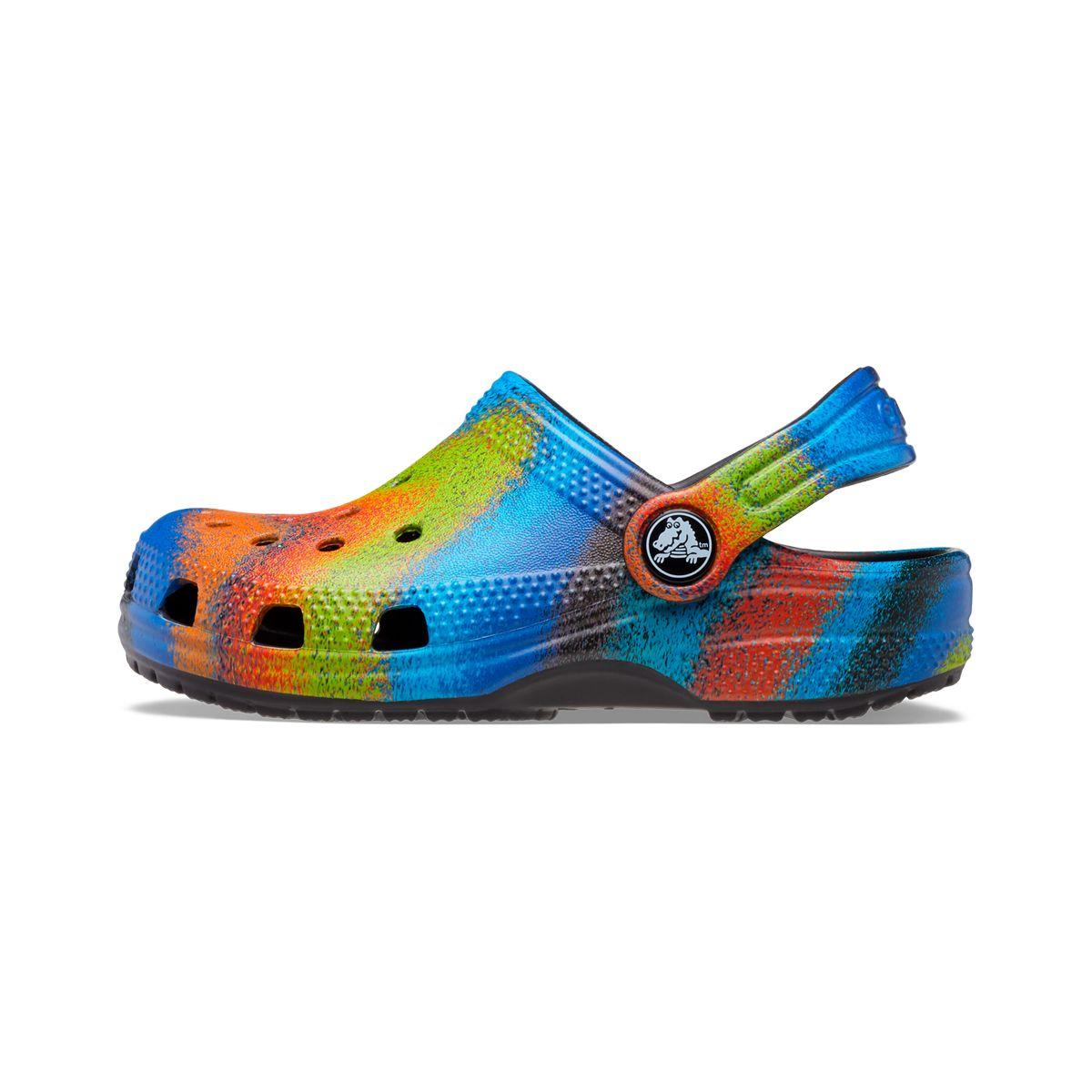 Zueco Crocs Classic Spray Dye Niños TD Black/Multi-2