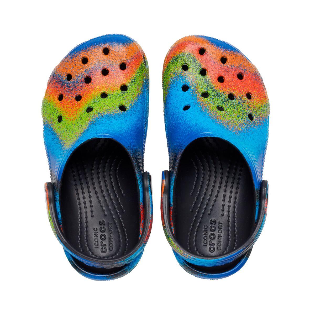 Zueco Crocs Classic Spray Dye Niños TD Black/Multi-5