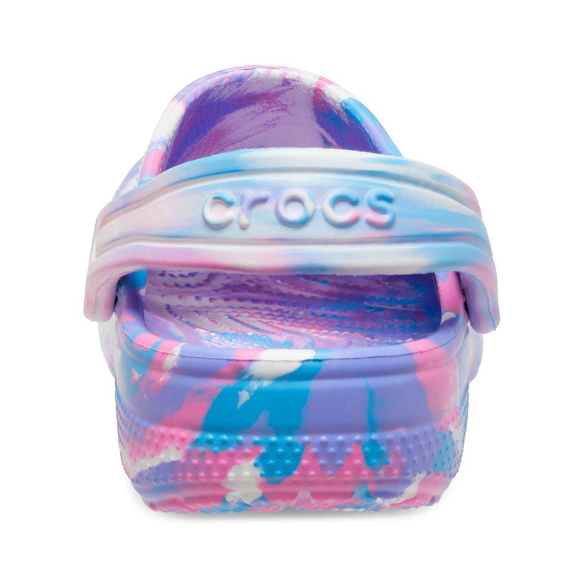 Zueco Crocs Classic Marbled Niña White/Pink-4
