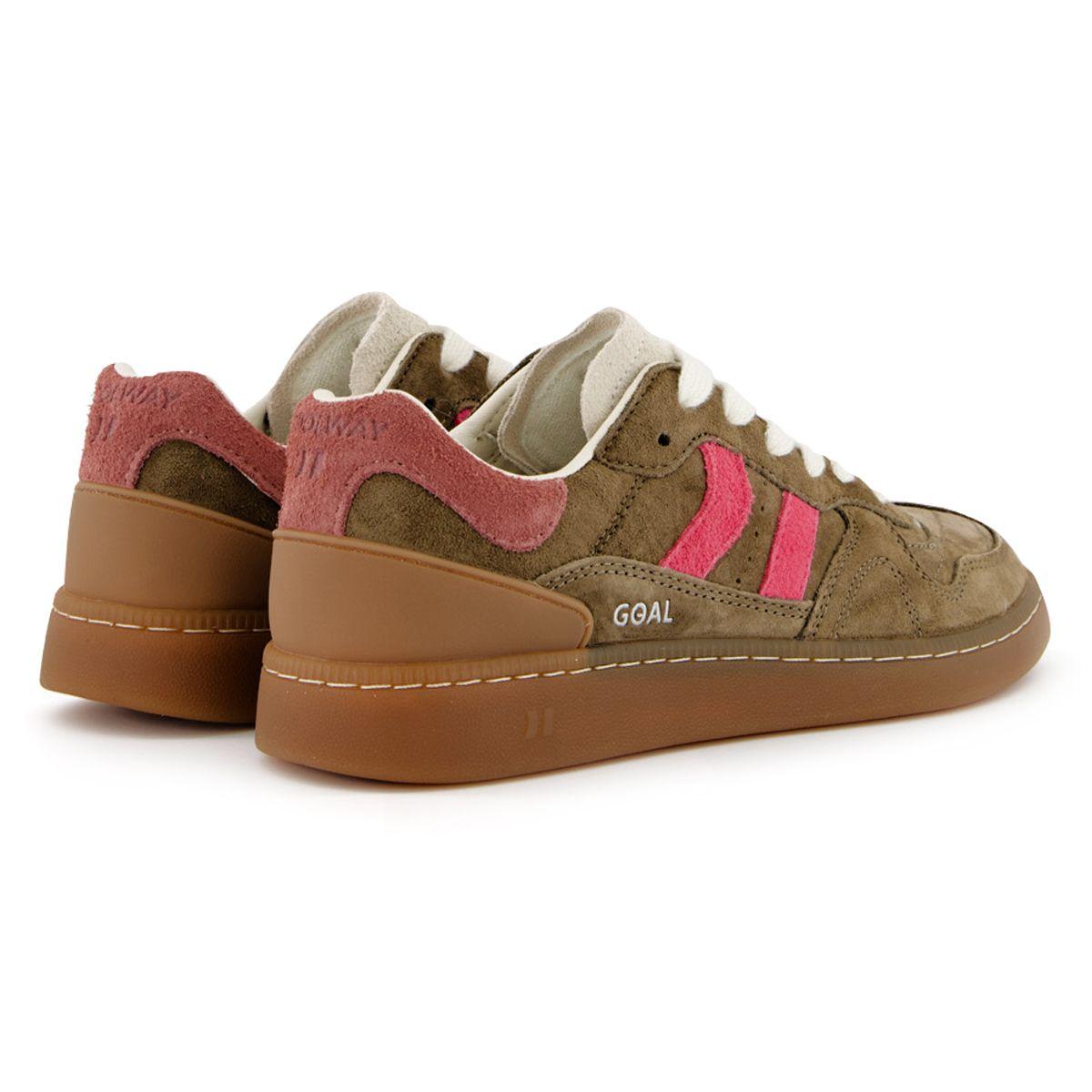 Zapatillas Coolway Goal  Mujer Café/Rosado-2