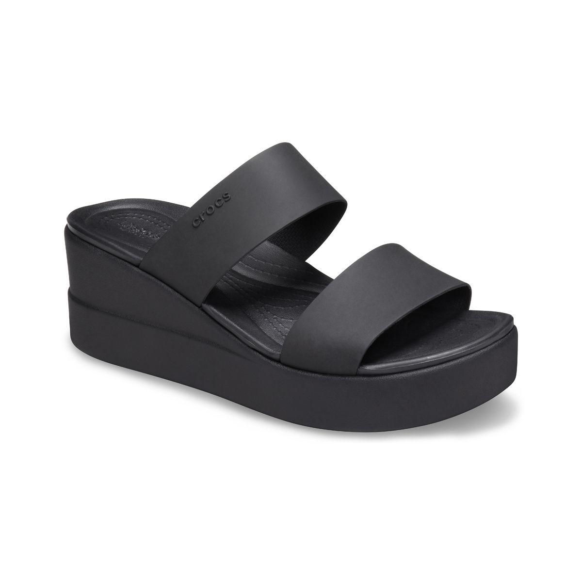 Sandalia Crocs Brooklyn Mid Wedge Mujer Black/Black-0