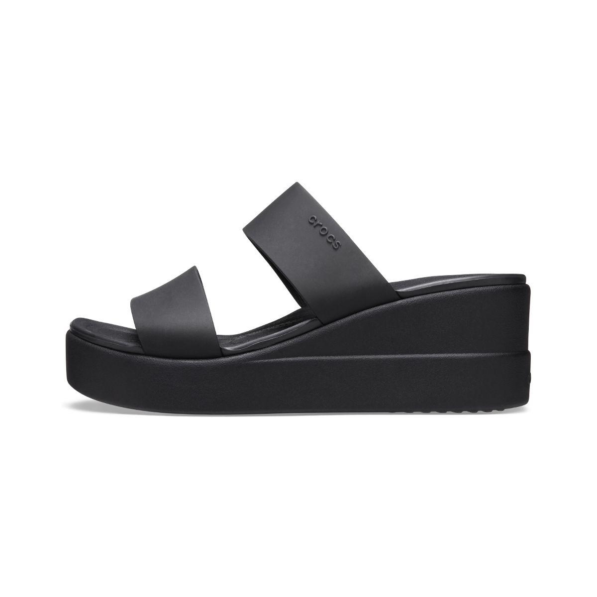 Sandalia Crocs Brooklyn Mid Wedge Mujer Black/Black-2