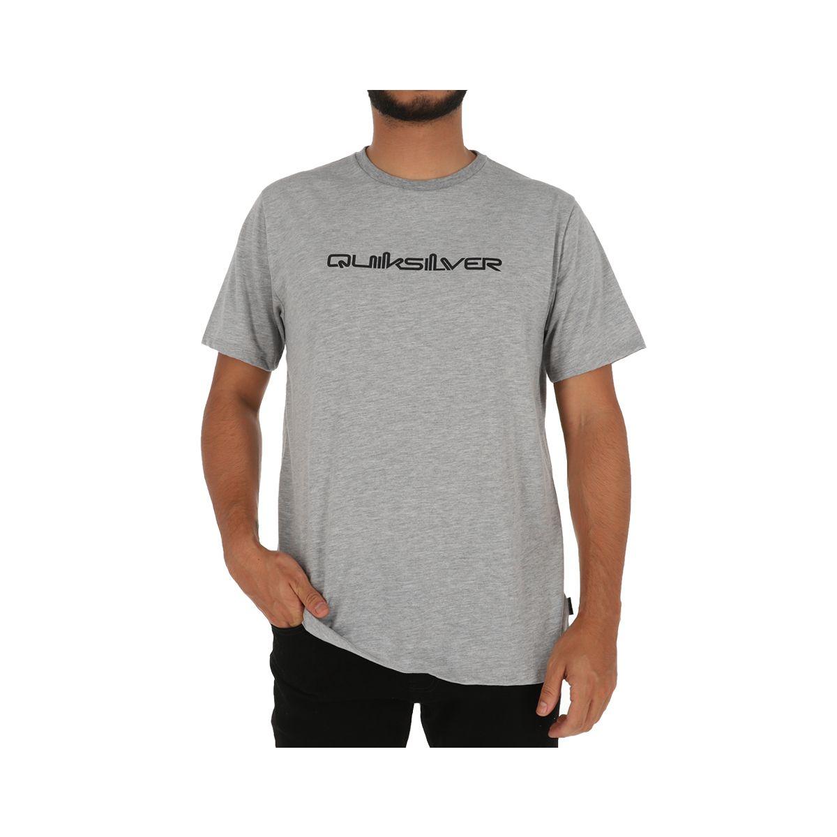 Polera Quiksilver Basic Logo Hombre Light Grey Melange-0